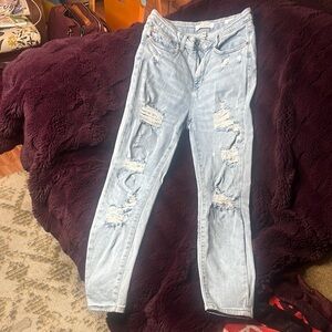 Judy Blue Light Blue Distressed Skinny Jeans